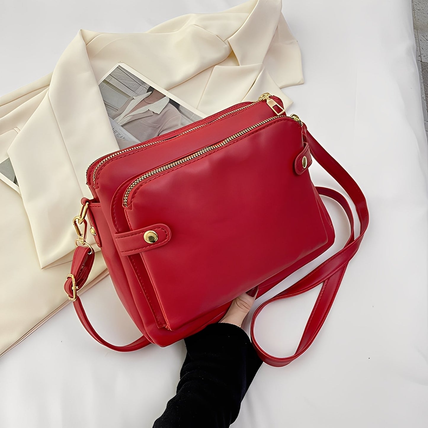 Michaela - Klasická kožená kabelka pro ženy