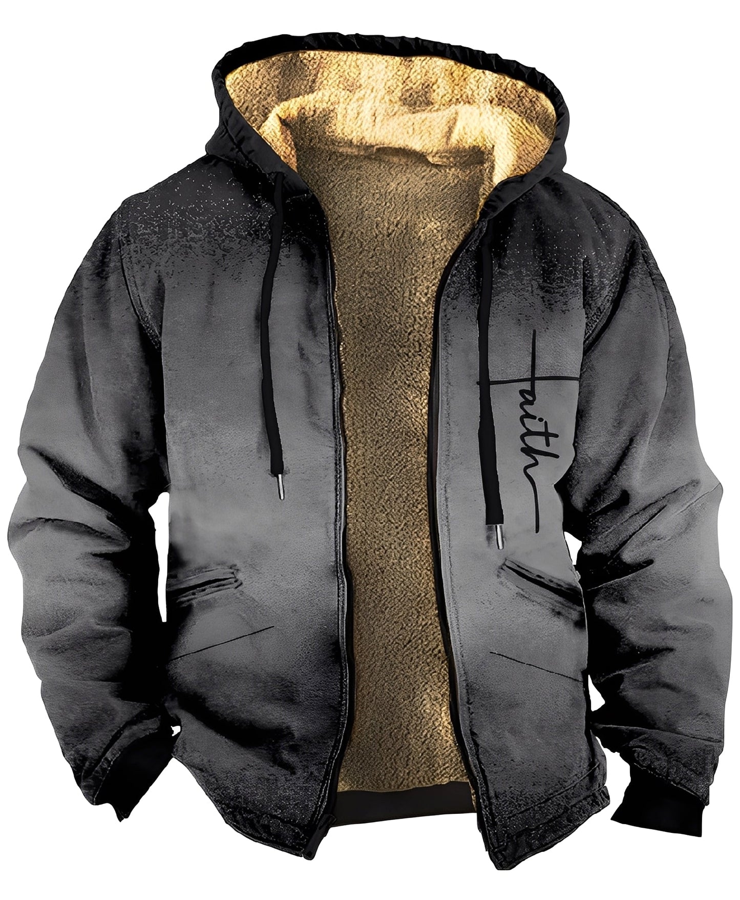 Mervin - Pánská sametová mikina s barevnými detaily a kapucí