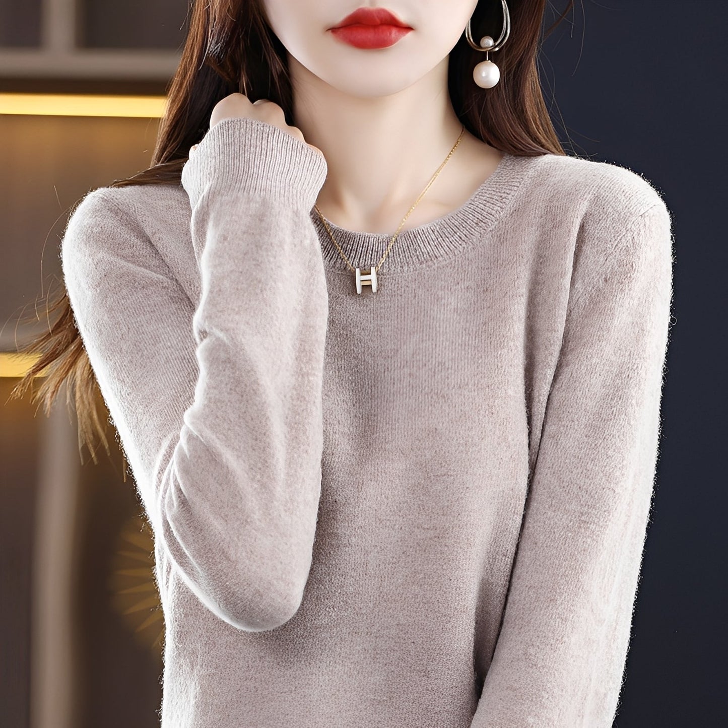 Julia - Moderní, úzký dámský vlněný pulovr