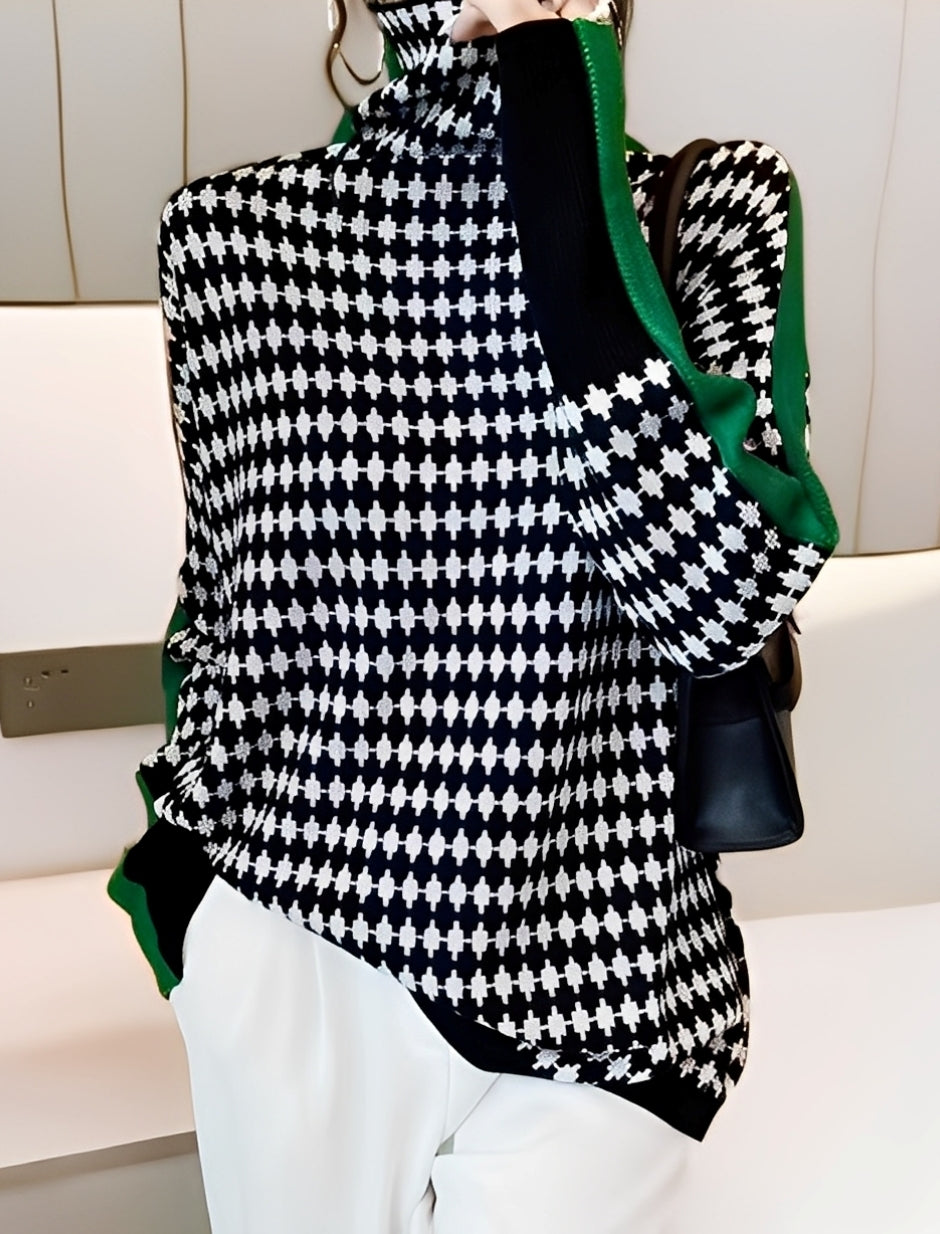 Bryony - Moderní pletený svetr s vysokým rolákem pro ženy