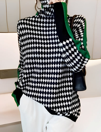 Bryony - Moderní pletený svetr s vysokým rolákem pro ženy