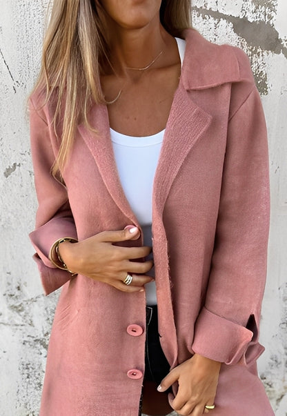 Izabelle - Pohodlný dlouhý pletený kabát pro ženy