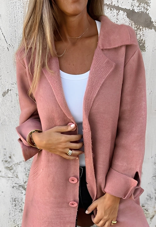 Izabelle - Pohodlný dlouhý pletený kabát pro ženy