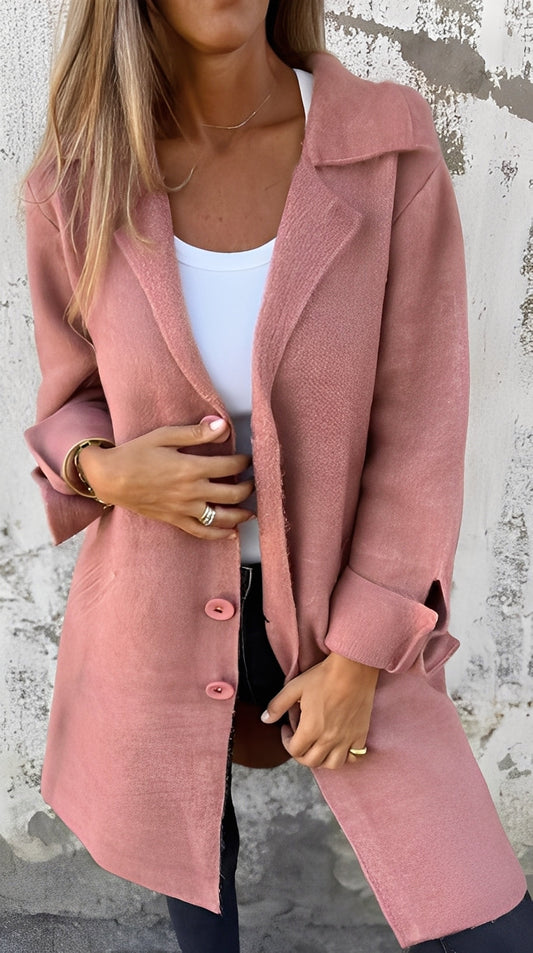 Meridith - Elegantní dlouhý kabát s reverzním límcem pro ženy