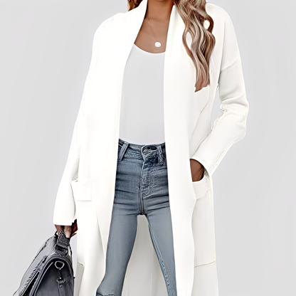 Chantal - Pohodlný dlouhý dámský svetr z tweedu