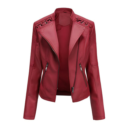 Narelle - Trendy, sleek short leather jacket for women