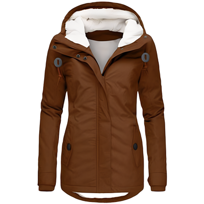 Valary - Vodotěsná sametová dámská bunda s kapucí