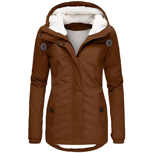 Valary - Vodotěsná sametová dámská bunda s kapucí