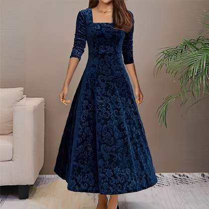 Malvina - Elegantní šaty s hranatým dekoltem pro ženy