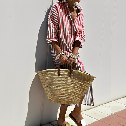 Paulette - Tradiční pruhované dámské košilové šaty