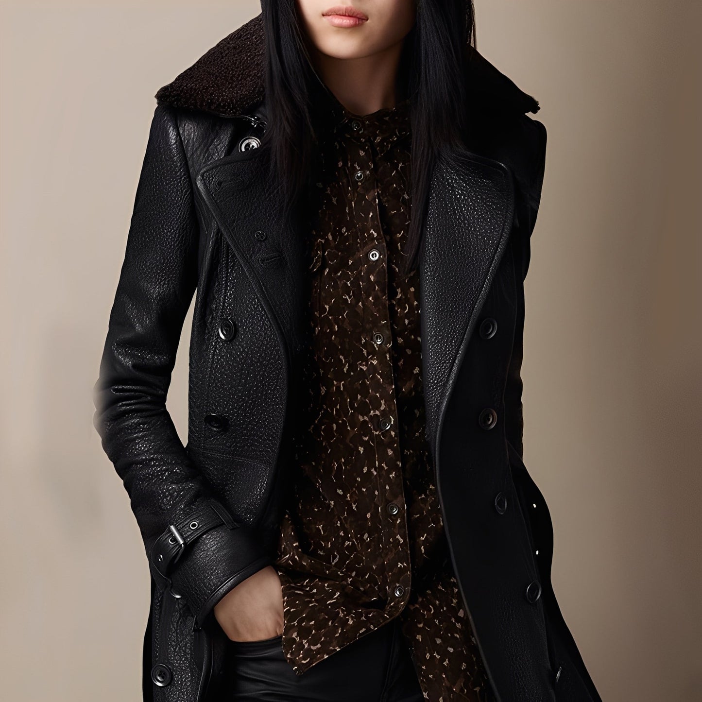 Rachael - Dámský módní kožený kabát