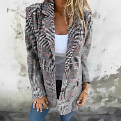 Ellen - Dámské formální sako s kostičkovaným vzorem