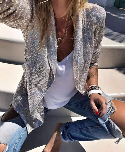 Abigaëlle - Dámské sako s lesklými klopami