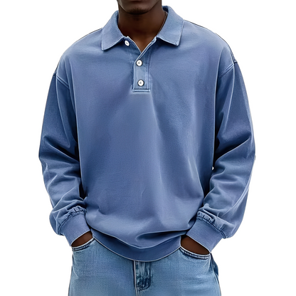 Chris - Klasické pevné pánské tričko s dlouhým rukávem