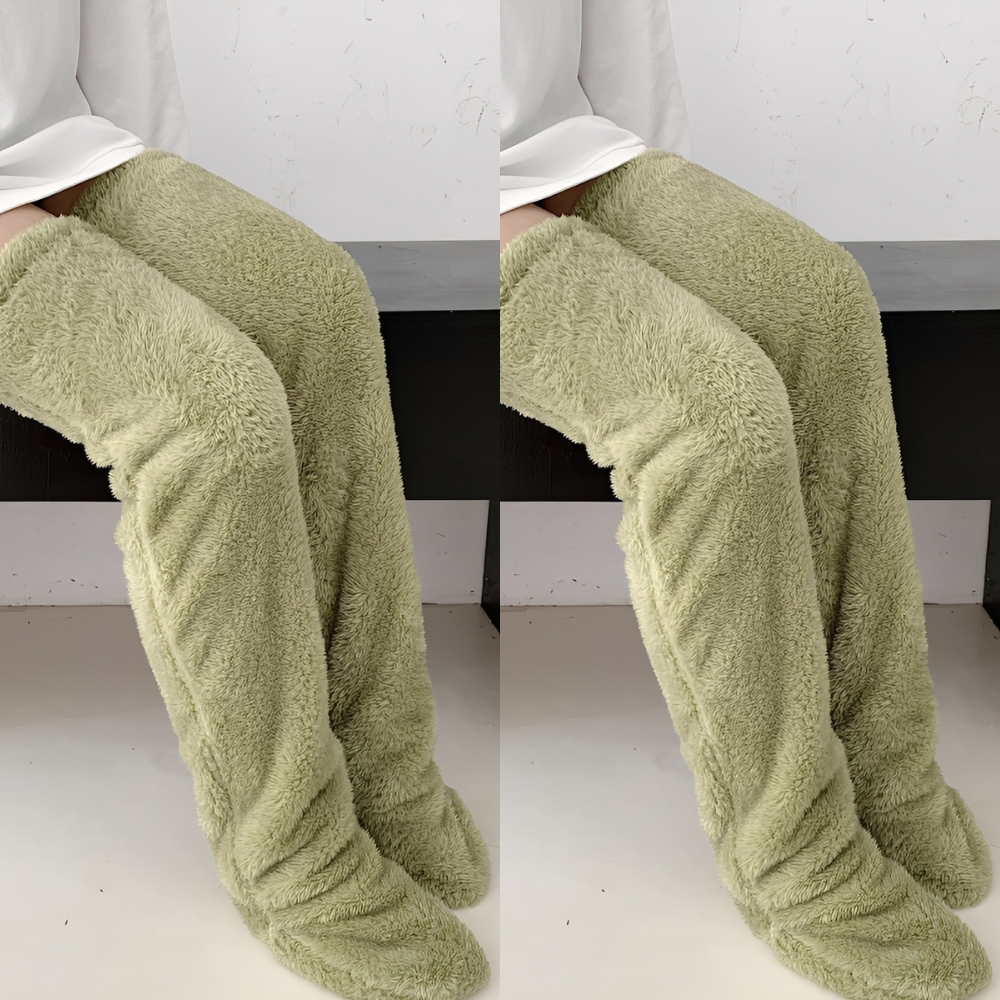 Camellia - Teplé, zimní nadkolenní ponožky pro ženy