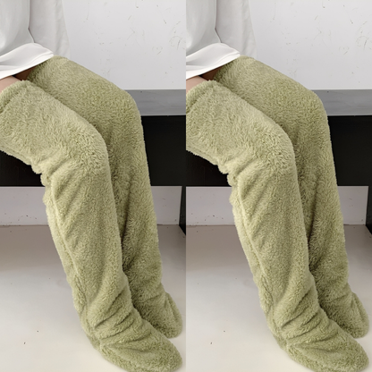 Camellia - Teplé, zimní nadkolenní ponožky pro ženy