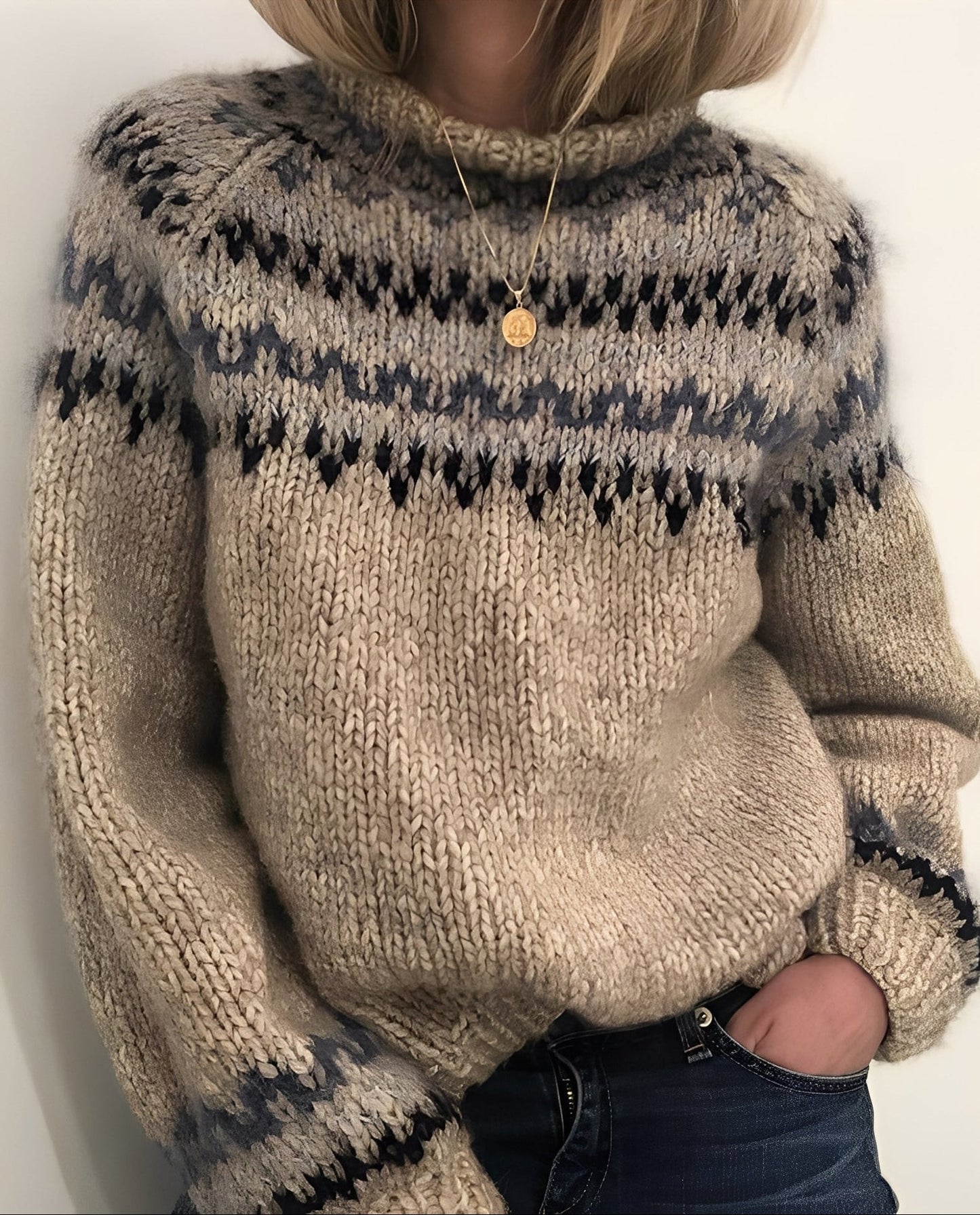 Macey - Ženský silně pletený svetr