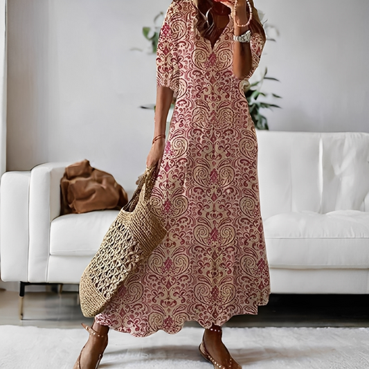 Alica - Volné dámské šaty s výstřihem do V