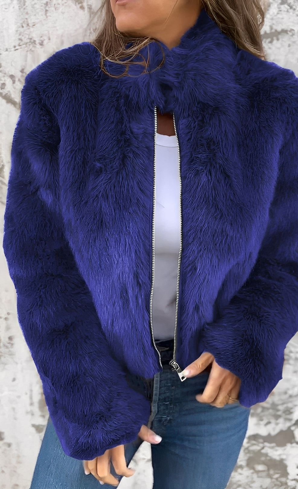 Amanda - Elegantní dámský plyšový kabát
