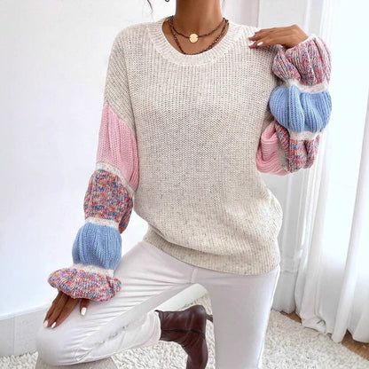 Griselda - Dámský volný svetr v barevném designu