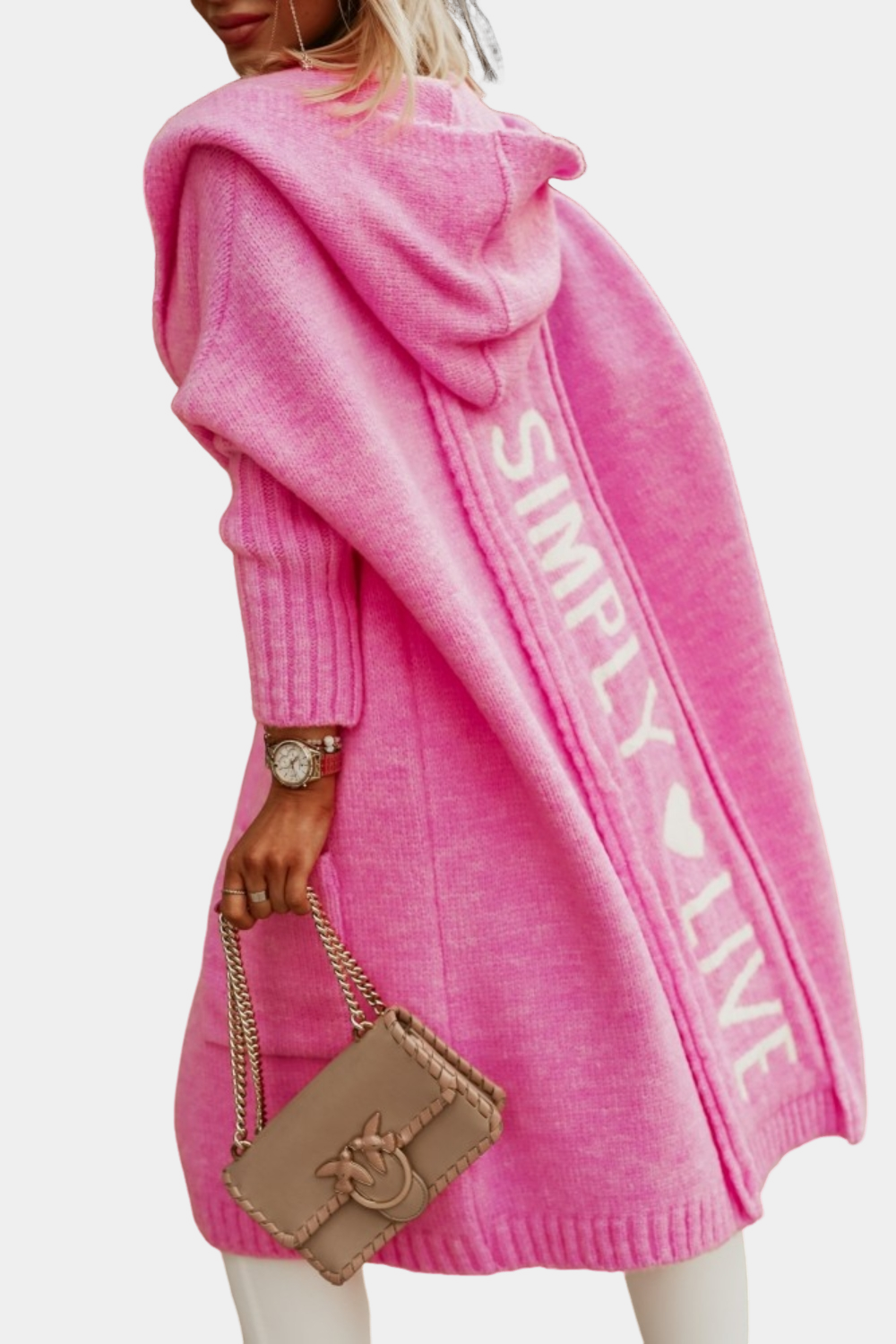 Melyssa - Pohodlná, volná, dlouhá dámská pletená bunda