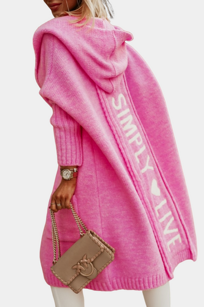 Melyssa - Pohodlná, volná, dlouhá dámská pletená bunda