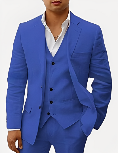 Beckham - Moderní lněná pánská souprava z tří částí