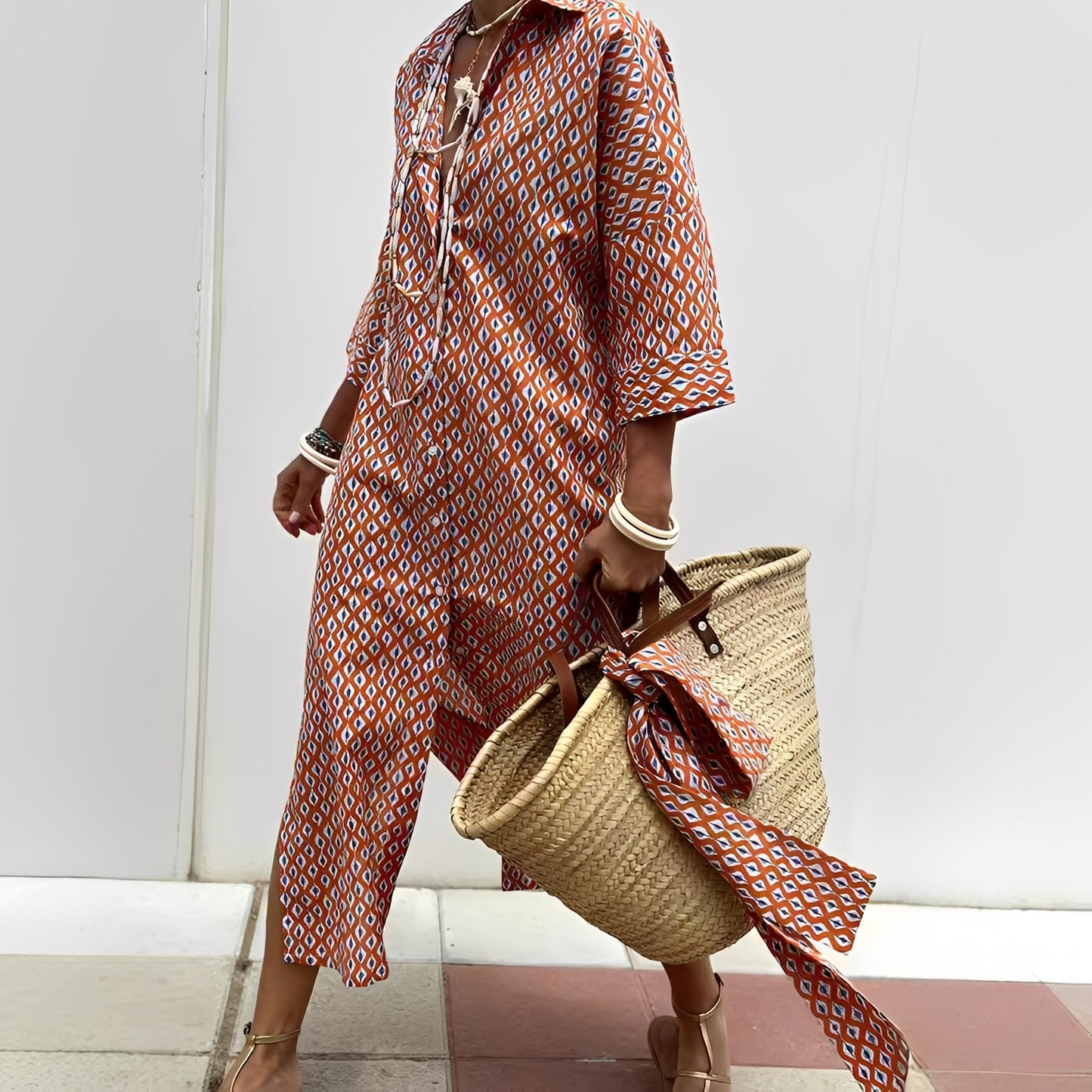 Paulette - Tradiční pruhované dámské košilové šaty