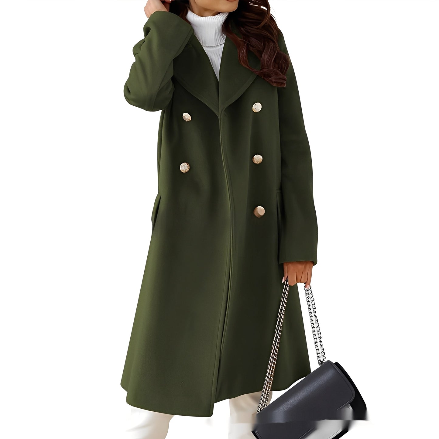 Amanda - Dámský kabát s elegancí a dvouřadým zapínáním
