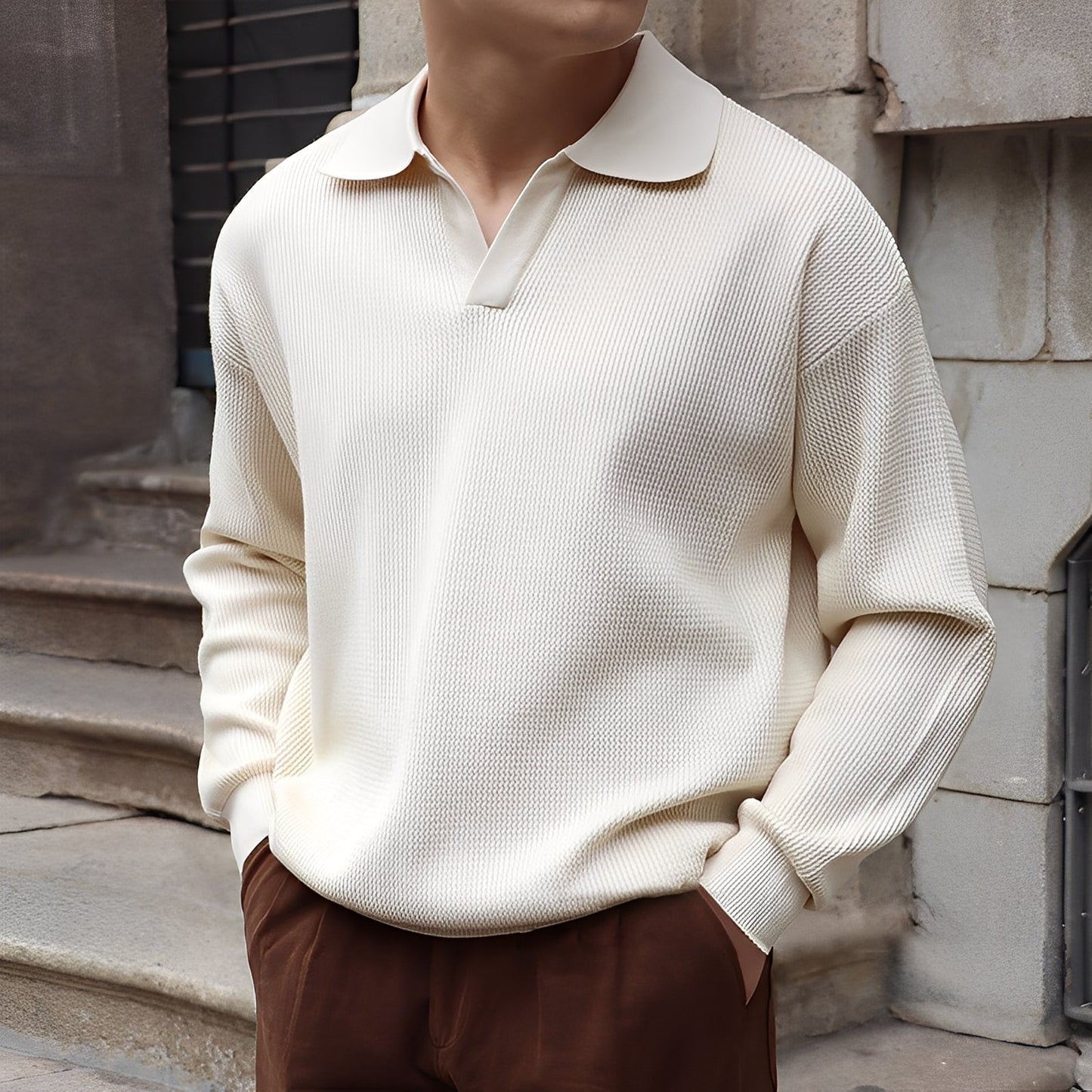 Ronald - Pánské tričko s dlouhým rukávem v klasickém stylu