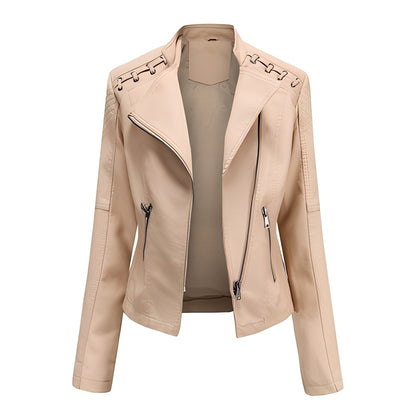 Narelle - Trendy, sleek short leather jacket for women