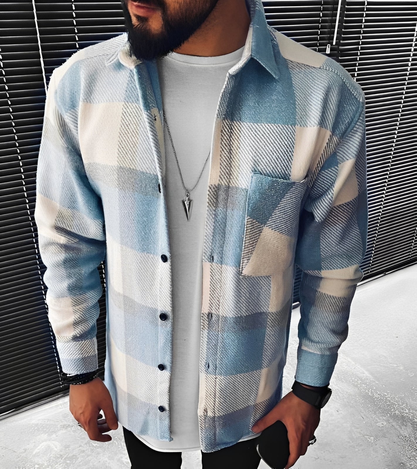 Eugene - Elegantní károvaná košile s dlouhým rukávem pro muže