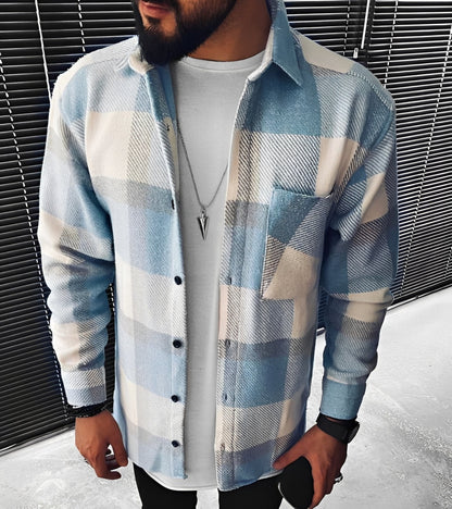 Eugene - Elegantní károvaná košile s dlouhým rukávem pro muže