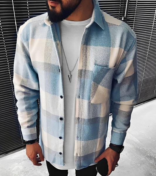 Eugene - Elegantní károvaná košile s dlouhým rukávem pro muže