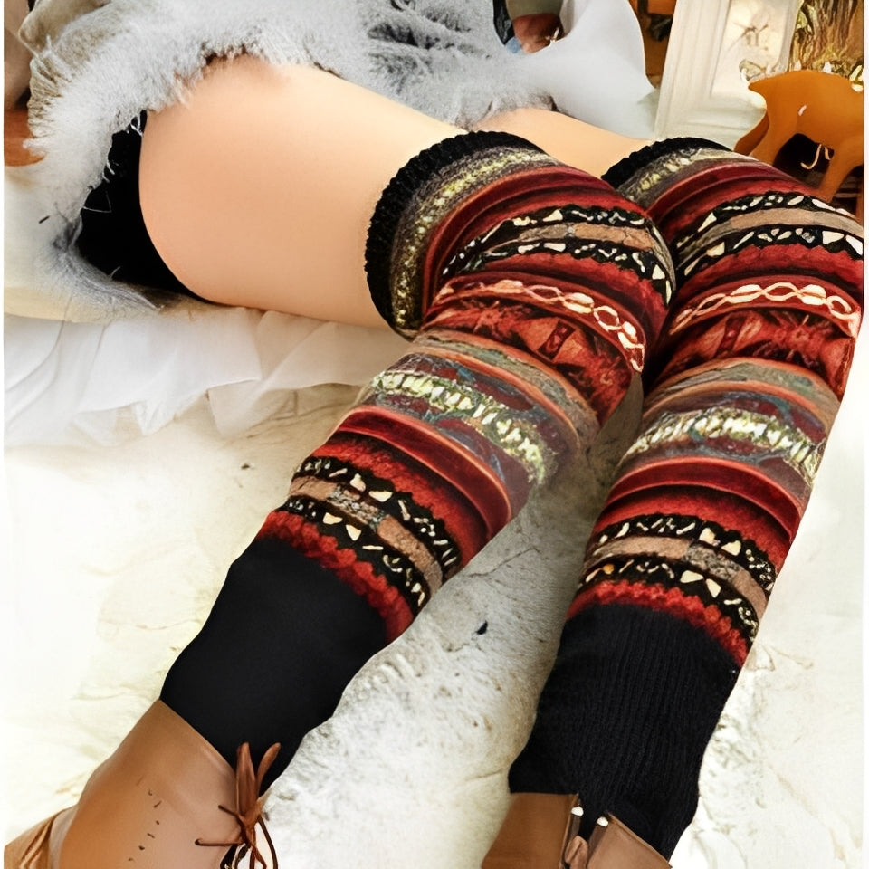 Suzanna - Stylové, teplé, silné bavlněné ponožky pro ženy