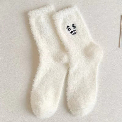 Catherina - Krásné středně dlouhé kožešinové ponožky pro ženy