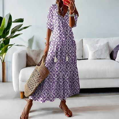 Alica - Volné dámské šaty s výstřihem do V