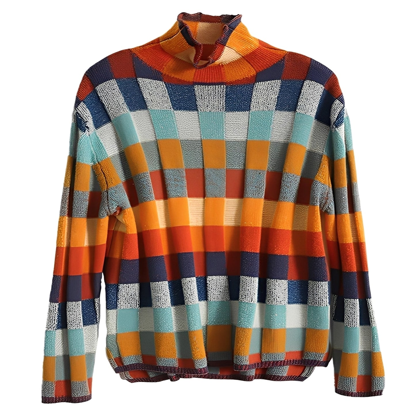 Katherine - Stylový kašmírový patchworkový dámský svetr