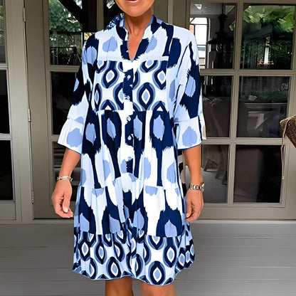 Floriane - Dámské volné šaty s potiskem