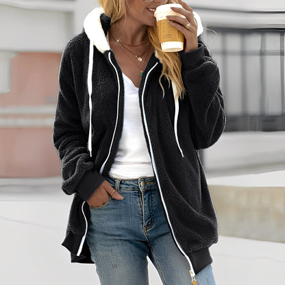 Rheanna - Dámská teplá fleecová bunda s kapucí