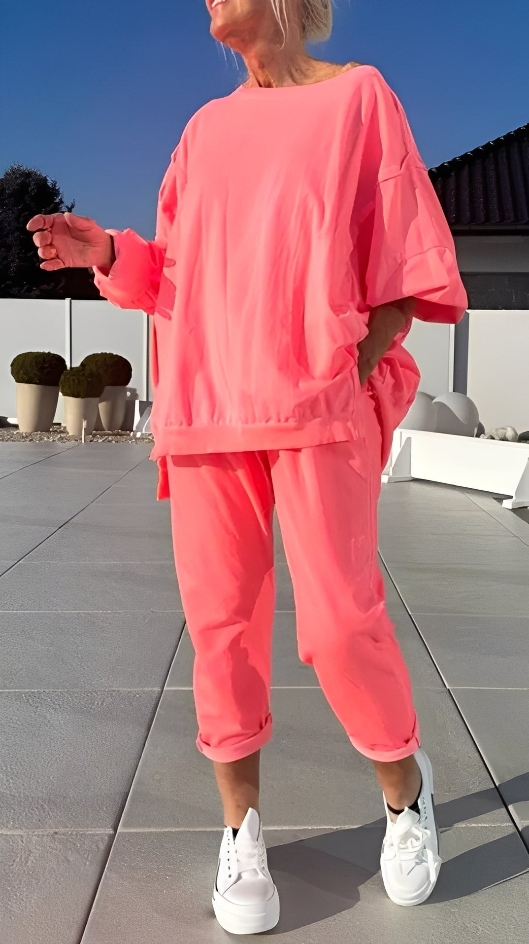 Eleanore - Pohodlná sada s volným topem a kalhotami pro ženy