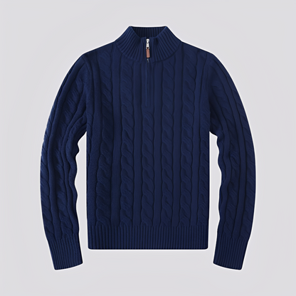 Jasper - Pánský elegantní svetr s polovičním zipem