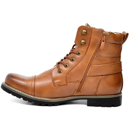 Jeremy - Pánské kožené retro boty s tkaničkami
