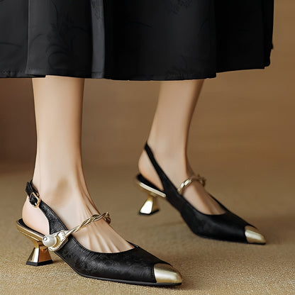 Maddie - Dámské elegantní sandály s úzkým podpatkem