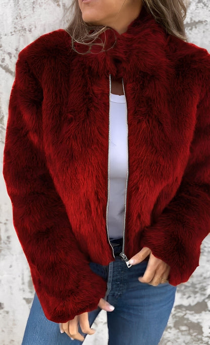 Amanda - Elegantní dámský plyšový kabát