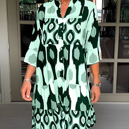 Floriane - Dámské volné šaty s potiskem