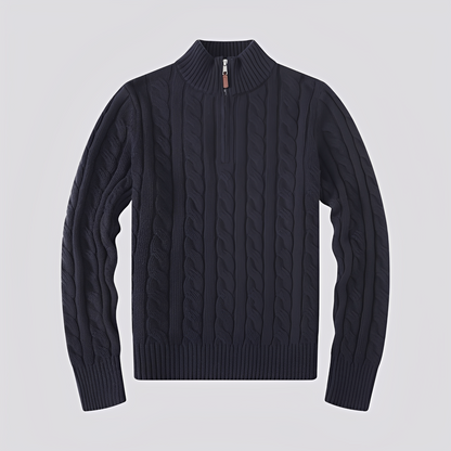 Jasper - Pánský elegantní svetr s polovičním zipem