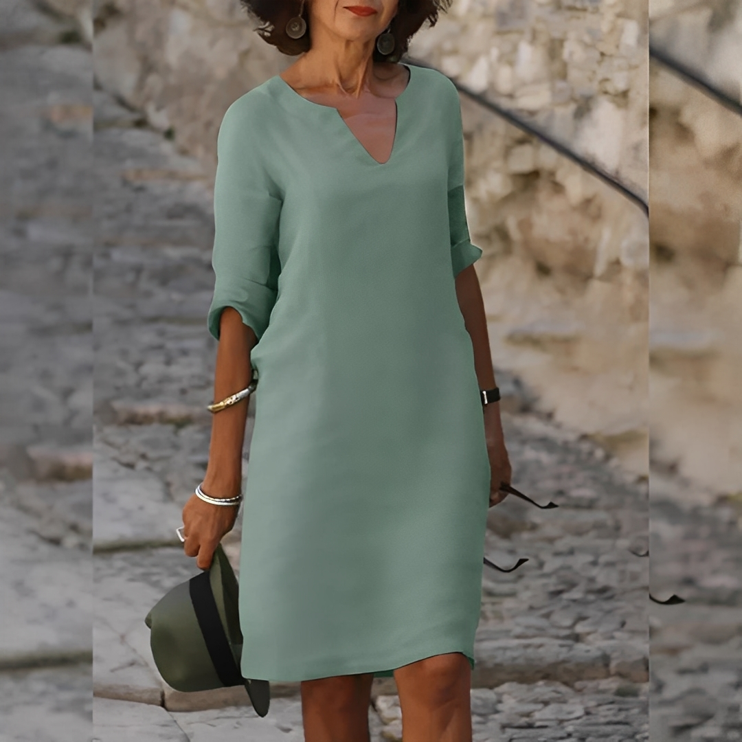 Guilaine - Elegantní dámské šaty s V výstřihem