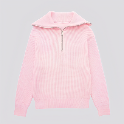 Christine - Stylový pruhovaný svetr se zipem pro ženy