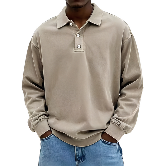 Chris - Klasické pevné pánské tričko s dlouhým rukávem